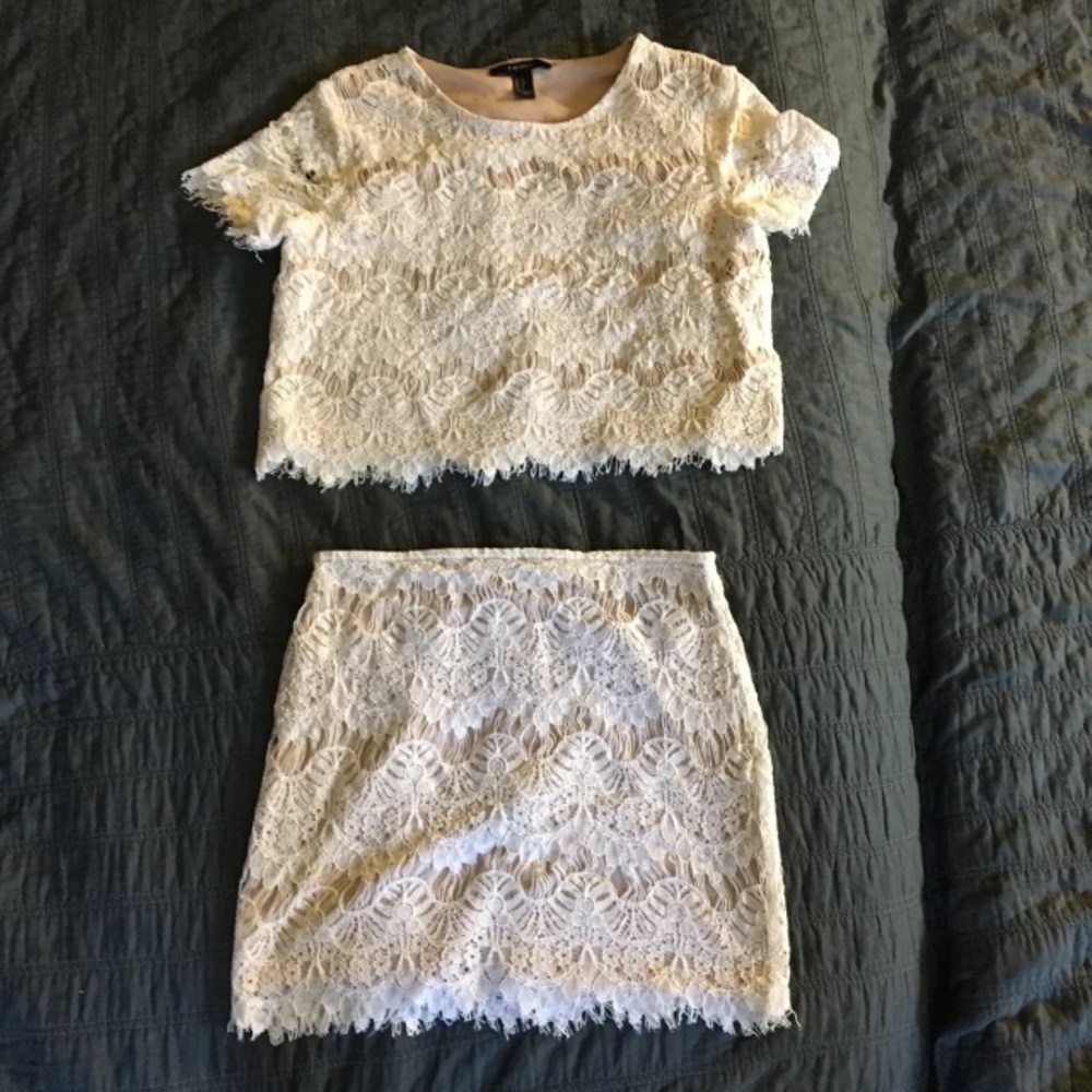 Forever 21 Two-piece lace top and skirt
